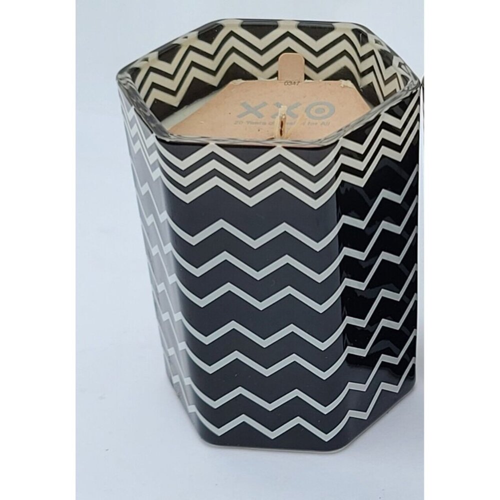 TARGET MISSONI Amberwood Jasmine Candle Black/White Zig Zag Glass Jar 4” H NEW